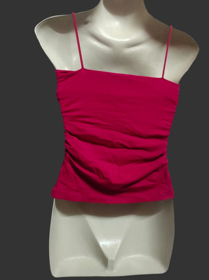 Ladies Vest Sleeveless Tops Camisole Cropped Solid Color Casual