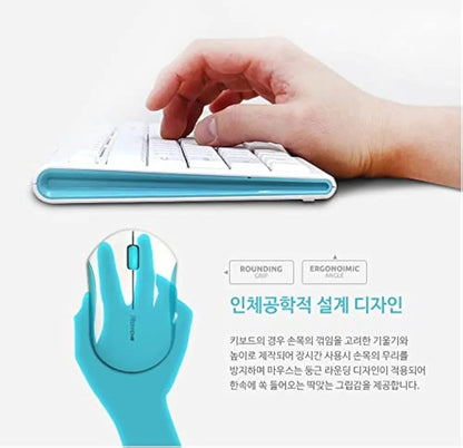 Royche Fancy Wireless Ultra Slim Keyboard and Rounding Fancy Mouse Kombos RX-3100 black