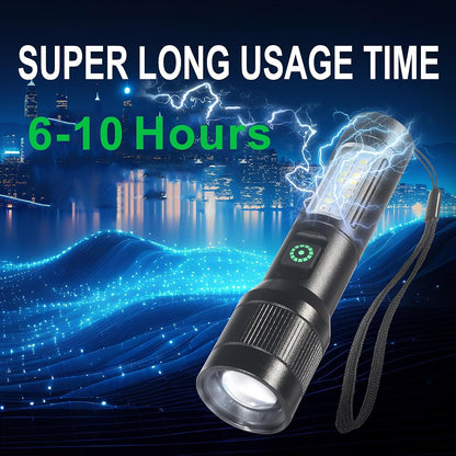Rechargeable Flashlight High Lumens with USB Cable,Small Pocket Bright Led Tactical Flashlights Powerful with 7 Modes & Waterproof,Emergency Handheld Torch for Home and Camping
