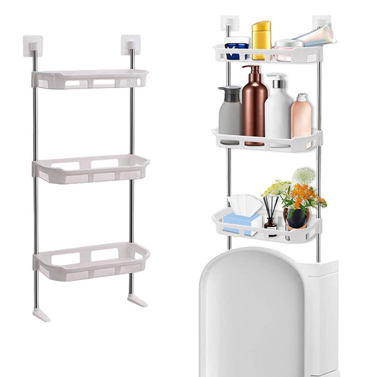 White Plastic Shelf 3 Tier Multifunctional Kitchen Bathroom Corner Shelf 3 Piece Bathroom Shelf Over Toilet