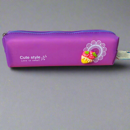 Cute Style Pack: Purple & Yellow Patterned Pencil Cases / Utility Pouches