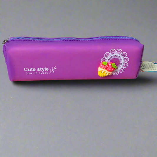 Cute Style Pack: Purple & Yellow Patterned Pencil Cases / Utility Pouches