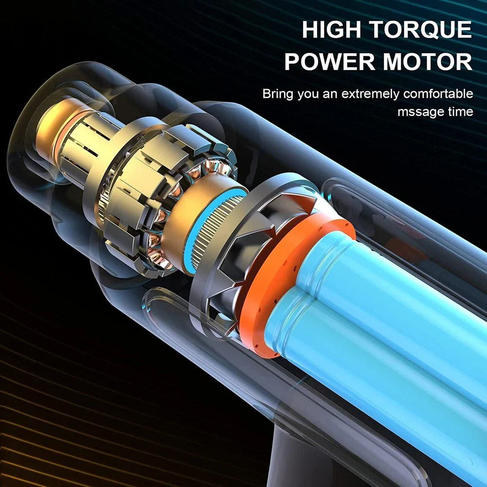 Handheld Muscle Massage Gun Deep Tissue Percussion Muscle Massager Gun Cordless Electric Massagers Neck Back with Massage Head for Workout Relaxation Sore Muscle and Stiffness