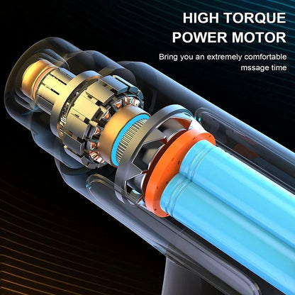 Handheld Muscle Massage Gun Deep Tissue Percussion Muscle Massager Gun Cordless Electric Massagers Neck Back with Massage Head for Workout Relaxation Sore Muscle and Stiffness