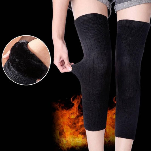 Winter Knee Warmers for Men & Women – Soft Fleece Thermal Leg & Knee Protector for Pain Relief and Cold Weather – Winter Wool Knee Pads (Pair)