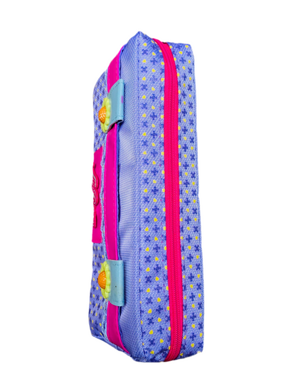 Sunflower Themed Multipurpose Zipper Case – Purple & Pink Floral Design Pouch