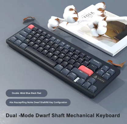 AJAZZ AKL680 Bluetooth 5.0 Mechanical Gaming Keyboard 68 Keys RGB 2.4G Wireless Keyboard Ergonomic for Laptop Gamer Desktop PC