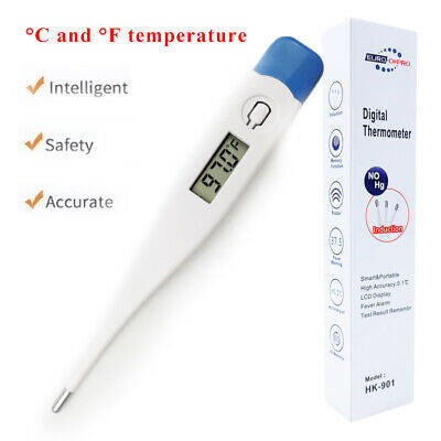 HK-901 | Digital Thermometer | Accurate, Fast, Easy to Read Digital Body Thermometers Adult Medical Digital LCD Temporal Thermometer Oral, Rectal, Underarm Thermometer Waterproof Basal Thermometer for Adults, Baby or Kids or Pet