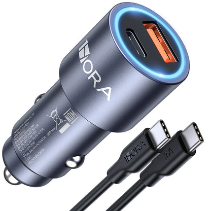 1Hora Car Fast Charger with C Cable 38W – GAR241 - Metal Body