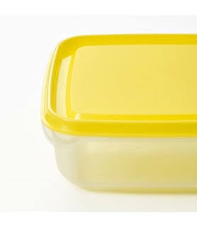 Ikea PRUTA Food Container, Transparent/Yellow0.6 l (20 Oz) ( Pack of 3 )