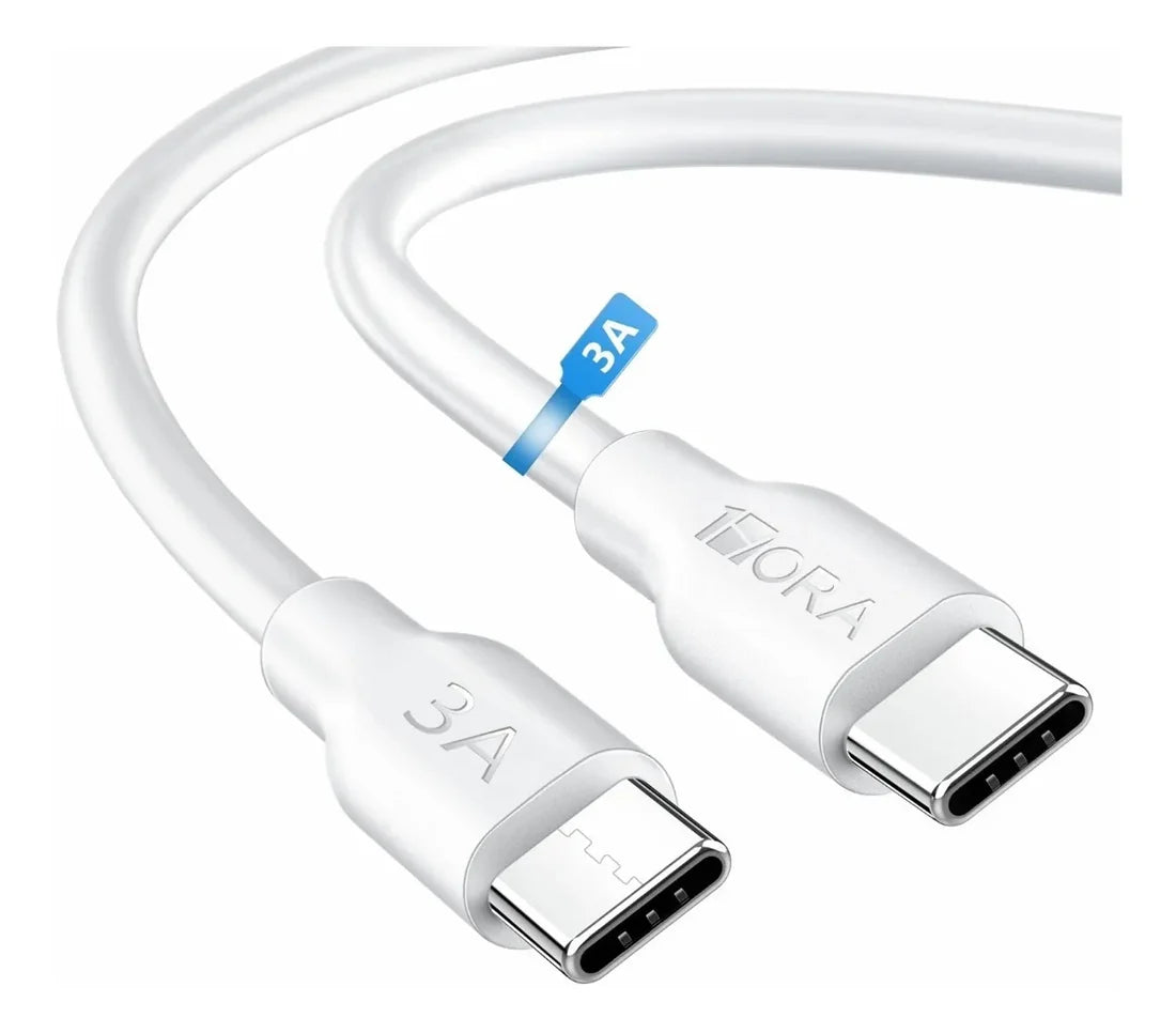 1HORA 3A 1m USB Type-C to USB Type-C Fast Charging and Data Sync TPE Cable