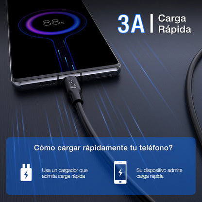 1HORA 3A 1m USB Type-C to USB Type-C Fast Charging and Data Sync TPE Cable