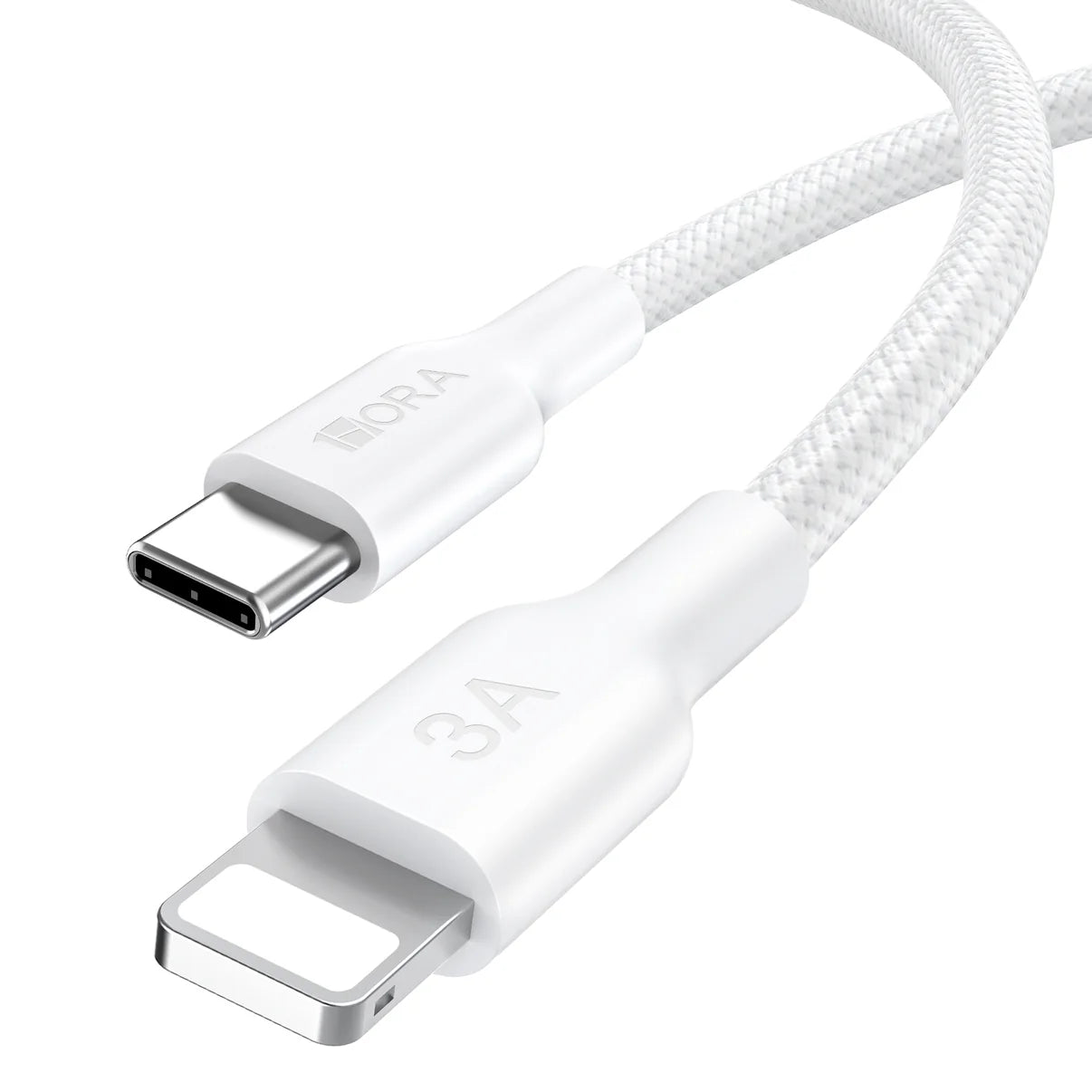 1HORA 3A 1m USB Type-C to Lightning Fast Charging and Data Sync Nylon Braided Cable