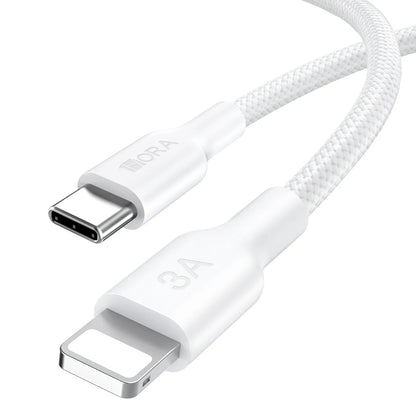 1HORA 3A 1m USB Type-C to Lightning Fast Charging and Data Sync Nylon Braided Cable