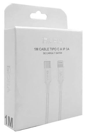 1HORA 3A 1m USB Type-C to Lightning Fast Charging and Data Sync Nylon Braided Cable