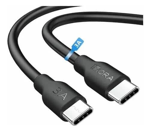 1HORA 3A 1m USB Type-C to USB Type-C Fast Charging and Data Sync TPE Cable