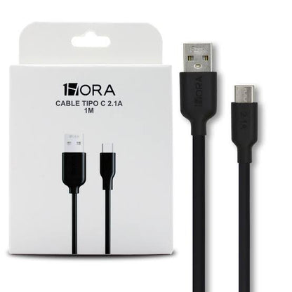 1HORA 2.1A 1m USB-A to USB Type-C Fast Charging and Data Sync TPE Cable