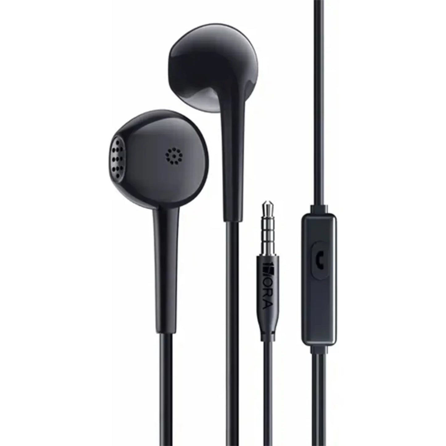1HORA Lateral 3.5mm AUX Deep Bass Stereo Earphones with Mic and Call Control