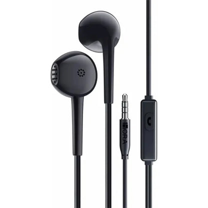 1HORA Lateral 3.5mm AUX Deep Bass Stereo Earphones with Mic and Call Control