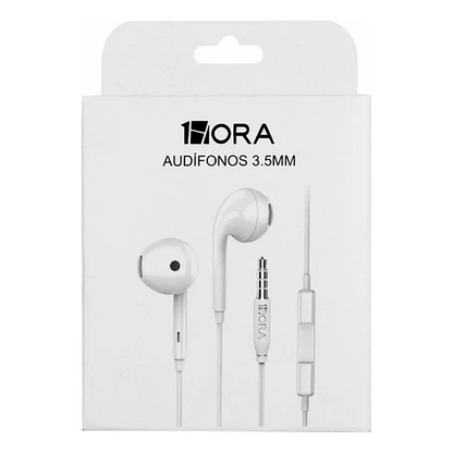 1HORA Lateral 3.5mm AUX Deep Bass Stereo Earphones with Mic and Call Control