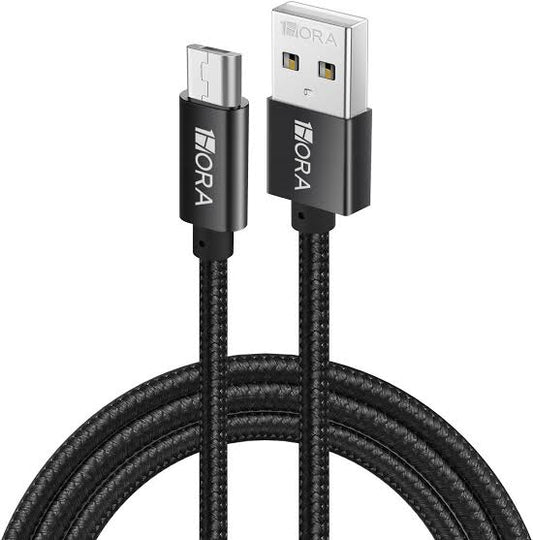 1HORA 2.4A 1m USB-A to Micro USB Fast Charging and Data Sync Nylon Braided Cable