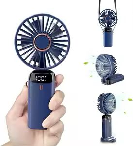 Mini Handheld Fan Foldable Personal Portable Fan with 5 Speed (Deep Sea Blue)