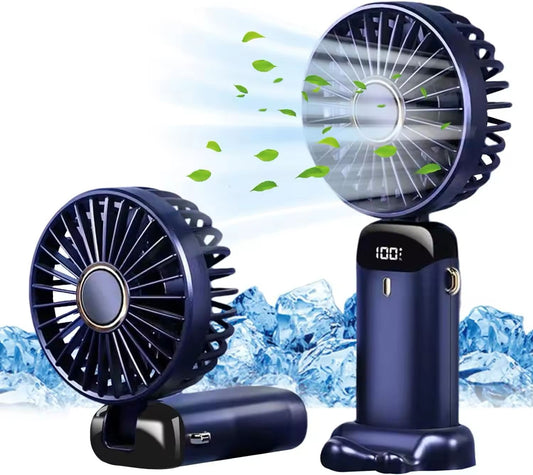 Mini Handheld Fan Foldable Personal Portable Fan with 5 Speed (Deep Sea Blue)
