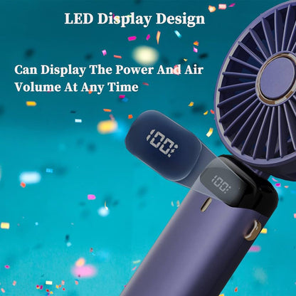 Mini Handheld Fan Foldable Personal Portable Fan with 5 Speed (Deep Sea Blue)