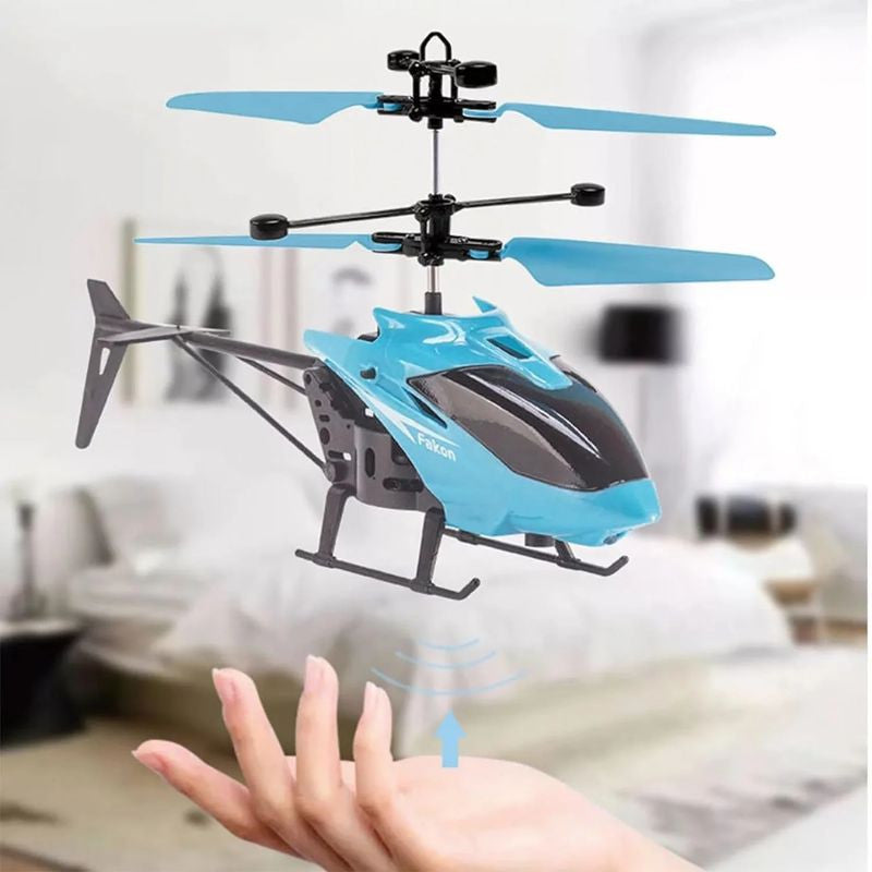 Hand Sensor Flying Helicopter with USB Charging Cable – Rechargeable & Multicolor (20cm)