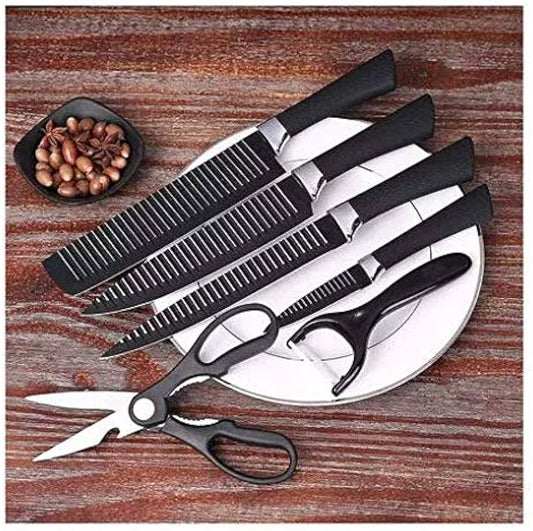Set of 4 Stainless Steel German knives With Peeler and Scissors Brand EVERRICH Ideal For Any Kitchen