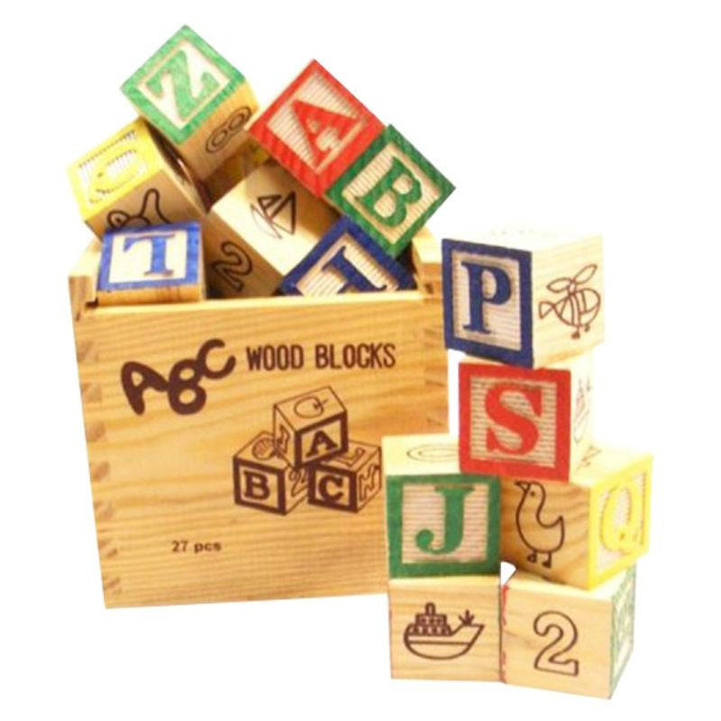 Wooden Toy Abc Blocks 27pcs