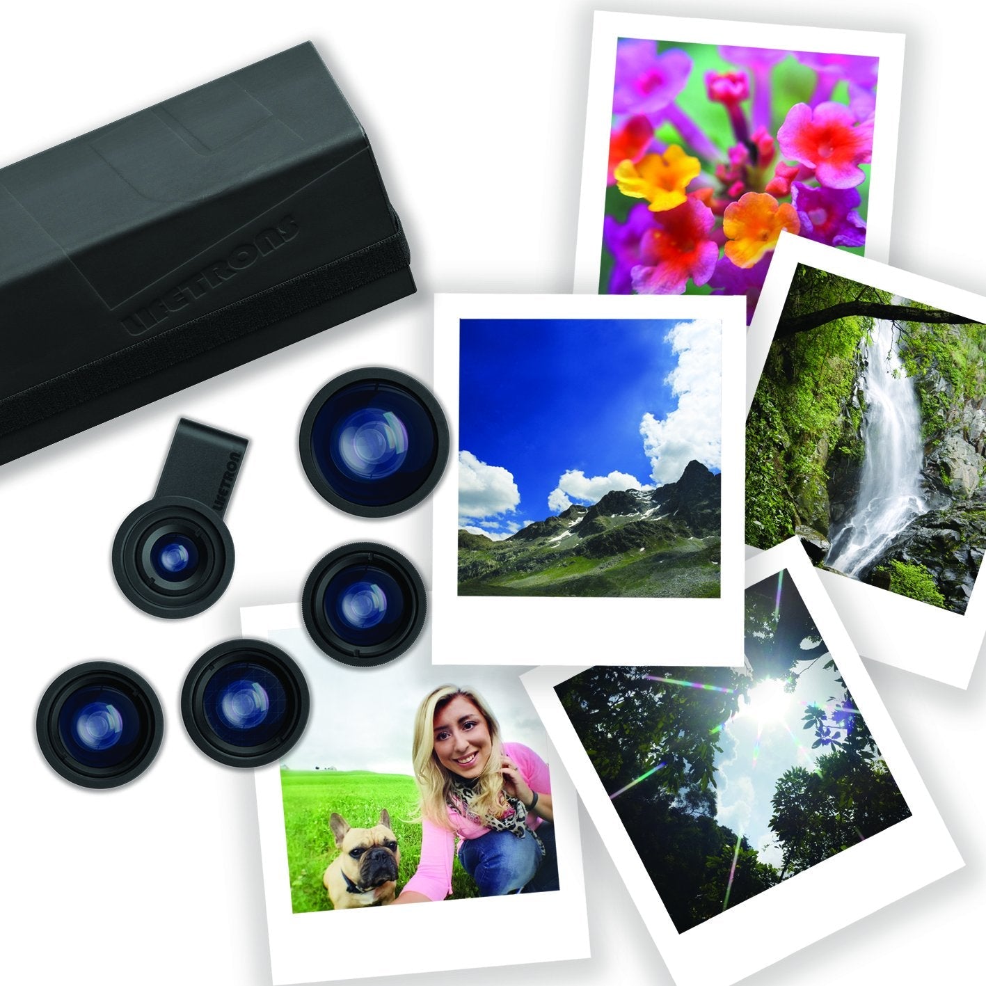 Lifetrons 5 In 1 Photo Essentials Premium Lens Set - for Smartphones & Tablets - Includes 5 Lenses ( Neutral Density (ND8) Lens, 5x Macro Lens, Star Lens,  Polarized Lens , Ultra-Wide (140°) Lens)
