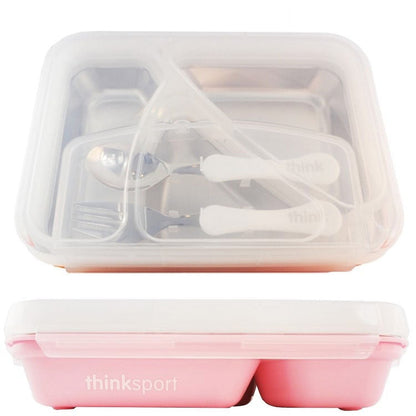 Thinksport GO2 Container Lunch Box 304 Stainless Steel BPA Free With Fork, spoon Hot and Cool Ideal For School, Work, Travel, Camping