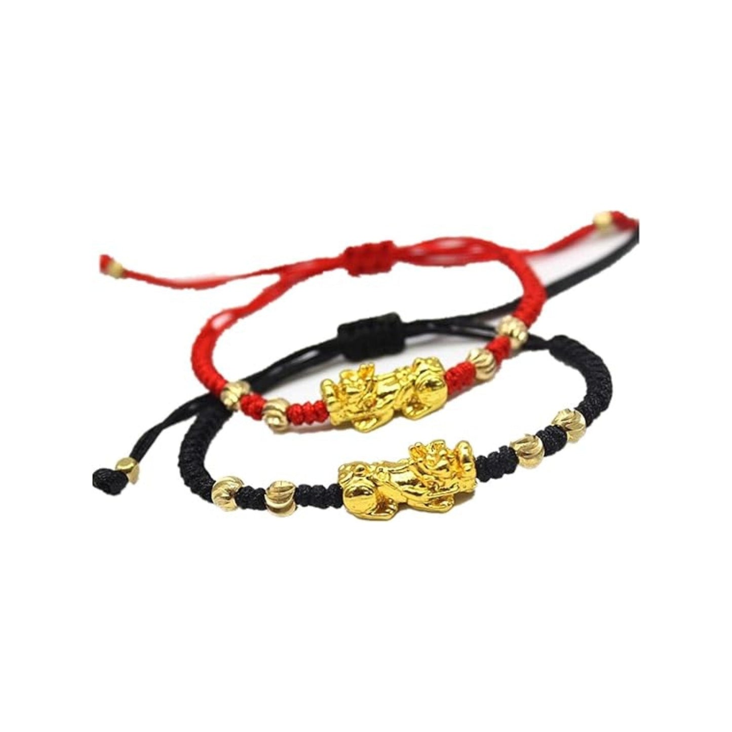 1 Pcs Pi Xiu Red String Bracelet Chinese Feng Shui Pi Xiu Kabbalah Red Rope Bracelet Gold Bead Handmade Strand Charm Bracelets Amulet For Men Women Good Luck Wealth Evil Eye Protection