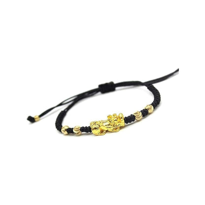 1 Pcs Pi Xiu Red String Bracelet Chinese Feng Shui Pi Xiu Kabbalah Red Rope Bracelet Gold Bead Handmade Strand Charm Bracelets Amulet For Men Women Good Luck Wealth Evil Eye Protection