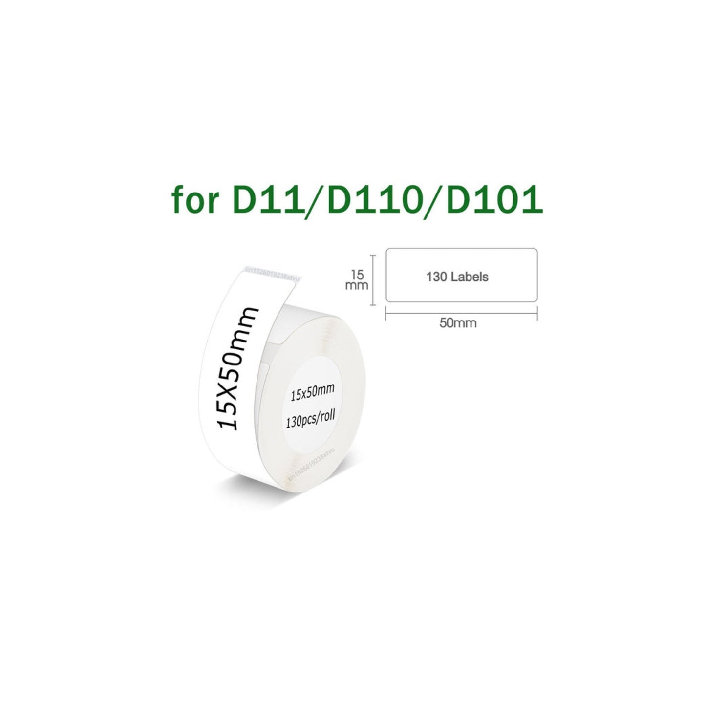1PCS Label Printer Roll Adhesive Sticker Niimbot D101 D11 D110 Label Tape Paper 15*30mm,15*50mm,12*22mm,12*30mm,12*40mm Waterproof White Labels Roll Paper for Niimbot Label Maker