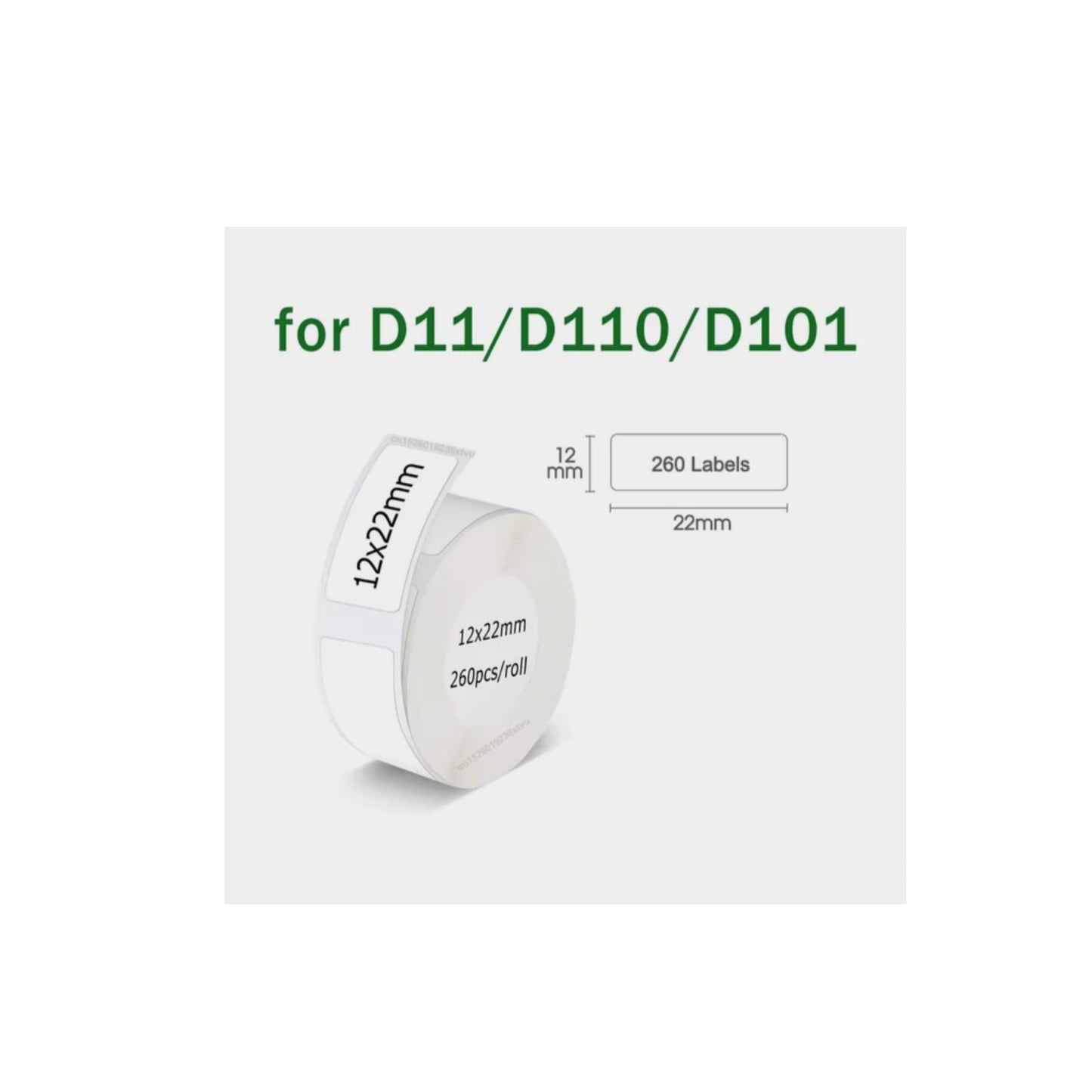 1PCS Label Printer Roll Adhesive Sticker Niimbot D101 D11 D110 Label Tape Paper 15*30mm,15*50mm,12*22mm,12*30mm,12*40mm Waterproof White Labels Roll Paper for Niimbot Label Maker