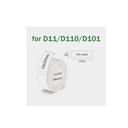 1PCS Label Printer Roll Adhesive Sticker Niimbot D101 D11 D110 Label Tape Paper 15*30mm,15*50mm,12*22mm,12*30mm,12*40mm Waterproof White Labels Roll Paper for Niimbot Label Maker