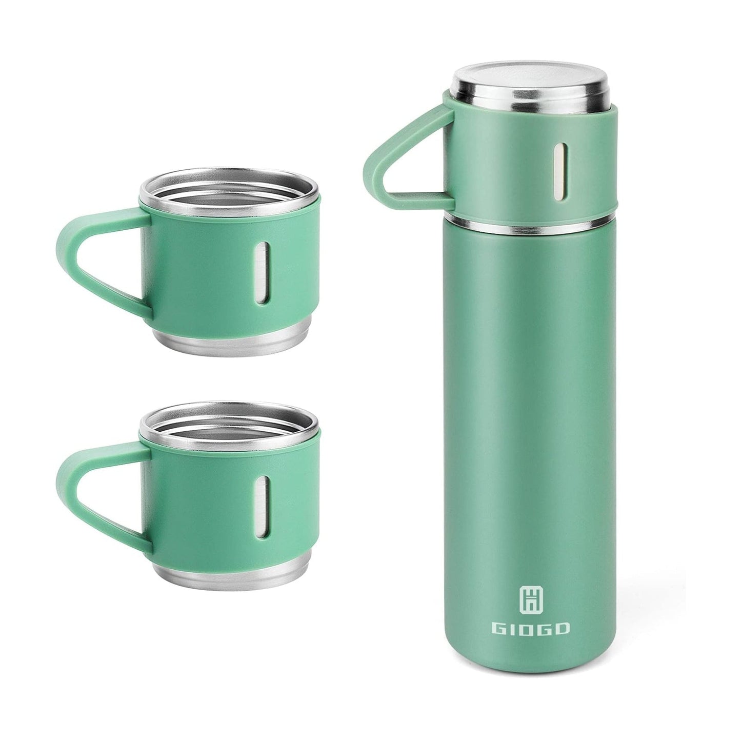 Gift Pack Set Stainless Steel Vacuum Flask Set with 3 Steel Cups Combo Coffee Hot Drink and Cold Water Flask Ideal Gifting Travel Friendly Latest Flask Bottle for Hot and Cold Drink Flask Bottle 500ml