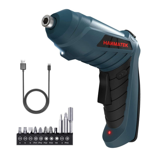 HANMATEK Rechargeable Cordless Screwdriver Kits with straight and pistol style Powerful Electric Screwdriver Small Screw Guns