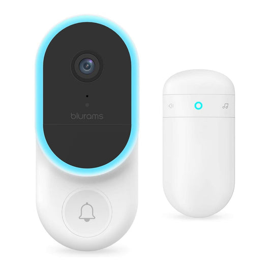 blurams Wireless 1080p Video Doorbell Camera with Chime, PIR Motion Detection, 2-Way Audio, Smart AI Facial Detection, Hardwired or Battery-Powered 30-Day Loop