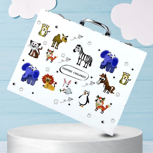 65-Pieces Art Briefcase Set with Crayons, Markers, Paints & Coloring kit, Coloring Book | Creative Drawing & Painting Kit for Kids, Perfect For Gift