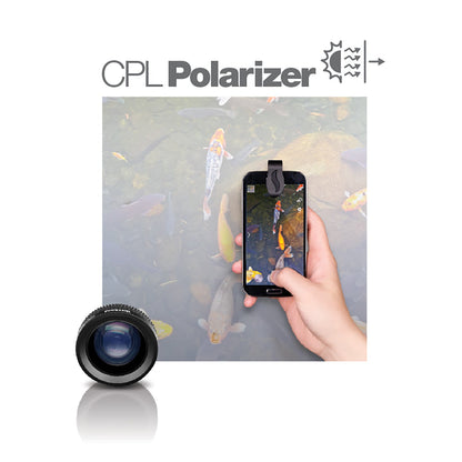 Lifetrons 3 In 1 Pro Travel Multi-function Mobile Phone Lens - (5x Magnifier, CPL Polarizer, Ultra-Wide Angle)