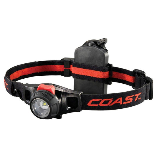 COAST® HL7 285 Lumen Utility LED Headlamp with Hinged Beam Adjustment and Hard Hat Compatibility with TWIST FOCUS™, Black