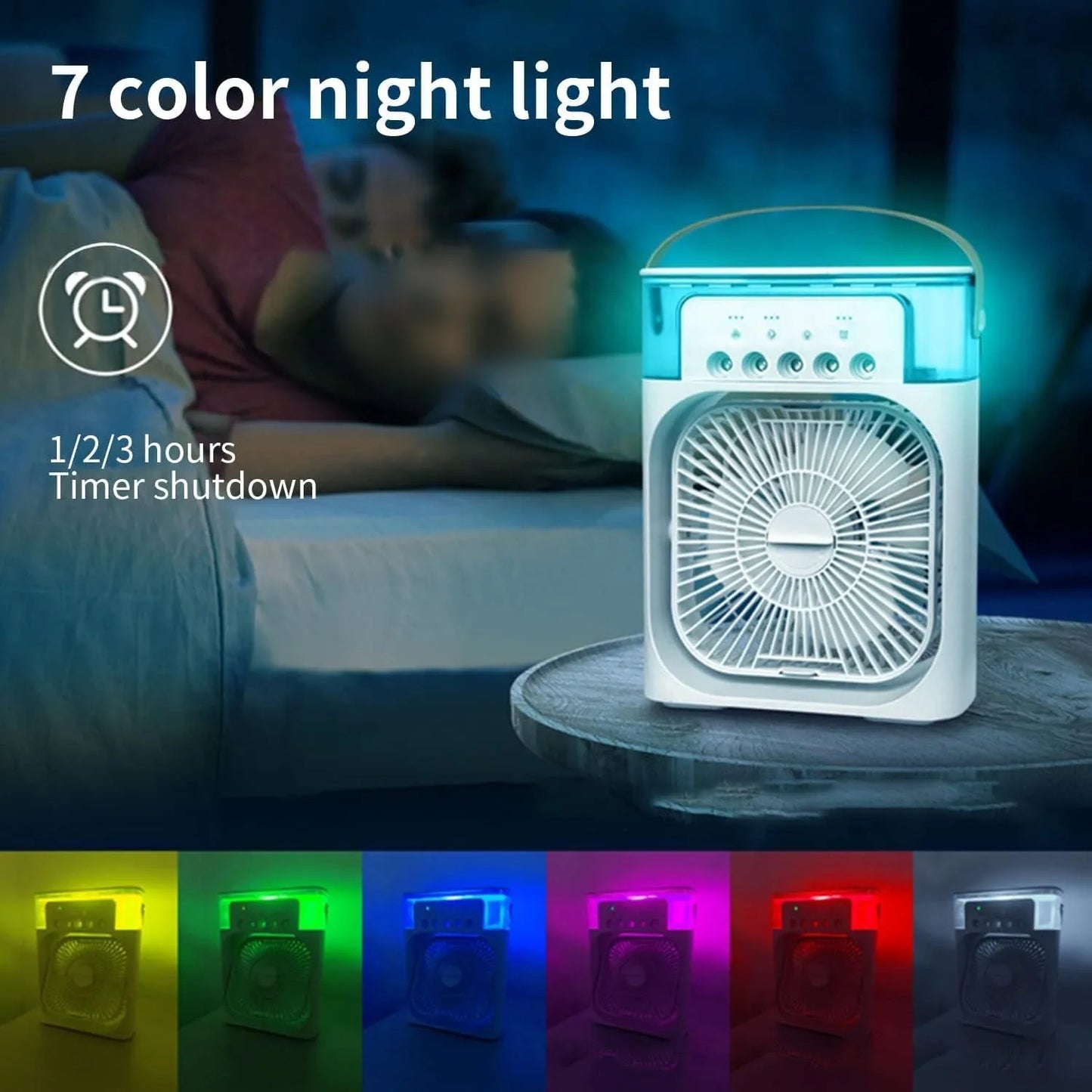 4 In 1 Fan Air Cooler with Humidifier & Night Light | Mist Fan