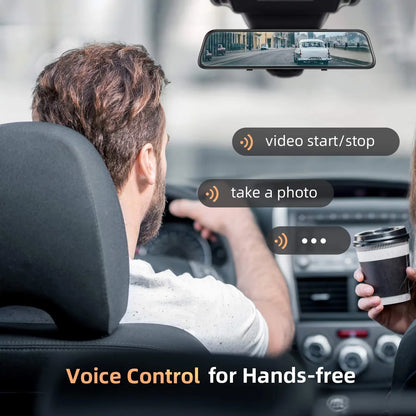 Like A New 4K 12" Mirror Dash Cam - Vantop H612T Front & Rear View Dual Dash Camera, IPS Touch Screen, Voice Control Cars Mirror Camera W/Night Vision Parking Monitor