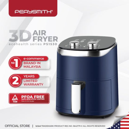 PerySmith 4.2L 3D Air Fryer Ecohealth II Series PS1530 Imported Air Fryer Oil-free Electric Air Fryer Multifunctional Cooking