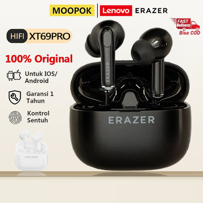 ERAZER XT69PRO Bluetooth Earphone In-ear Earbuds TWS Wireless Headphones Game Low Latency Bluetooth 5.4 Noise Reduction
