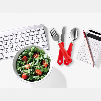 Stainless Steel 3-Piece Cutlery Set with Protective Case for Work, Travel, Lunch Boxes and Camping (Knife / Fork / Spoon)