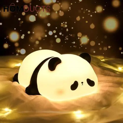 Rgb Panda Lamp Cute Rechargeable Sleeping Panda Night Light Silicone Nursery Lamp With Seven Color Changing